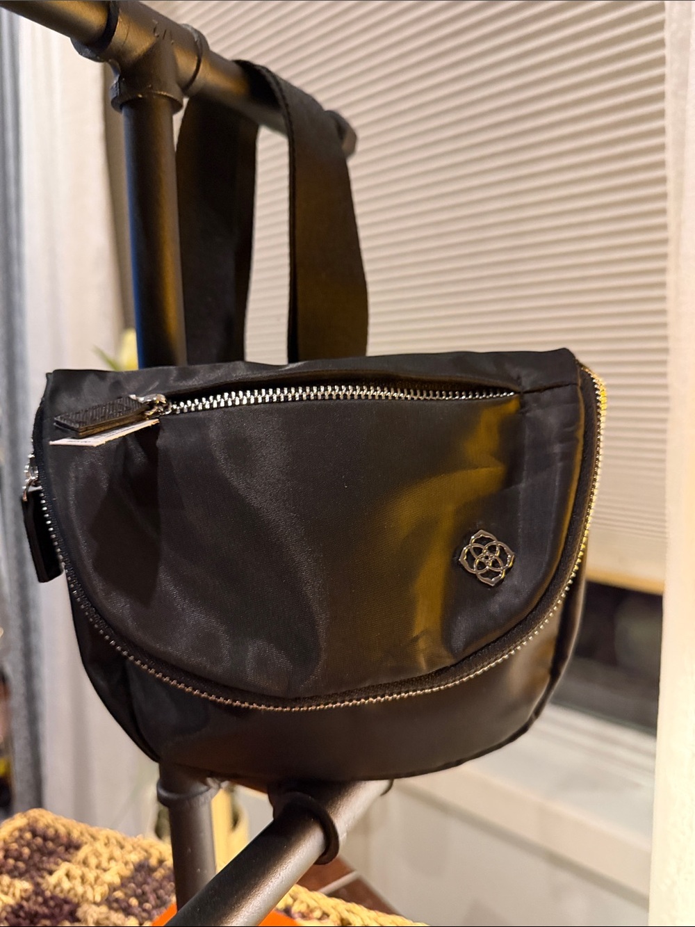 Kendra Scott Small Crossbody Bag Black Nylon NWT Silver Hardware